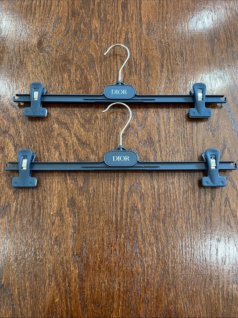 Dior Black Logo Skirt Hangers - Pair